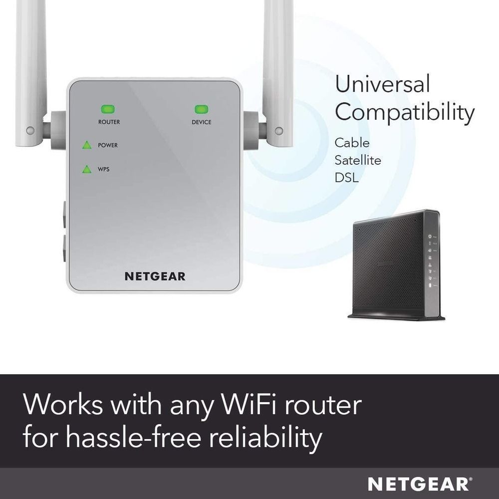 NETGEAR Wi-Fi Range Extender EX3700 Coverage 1000 Sq Ft and 15 Devices w/ AC750